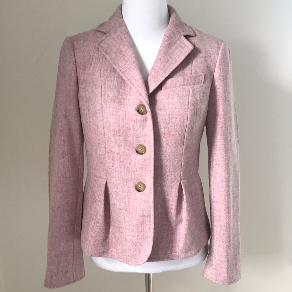Talbots Lavender/Pink/Cream Wool Blazer Sz 2